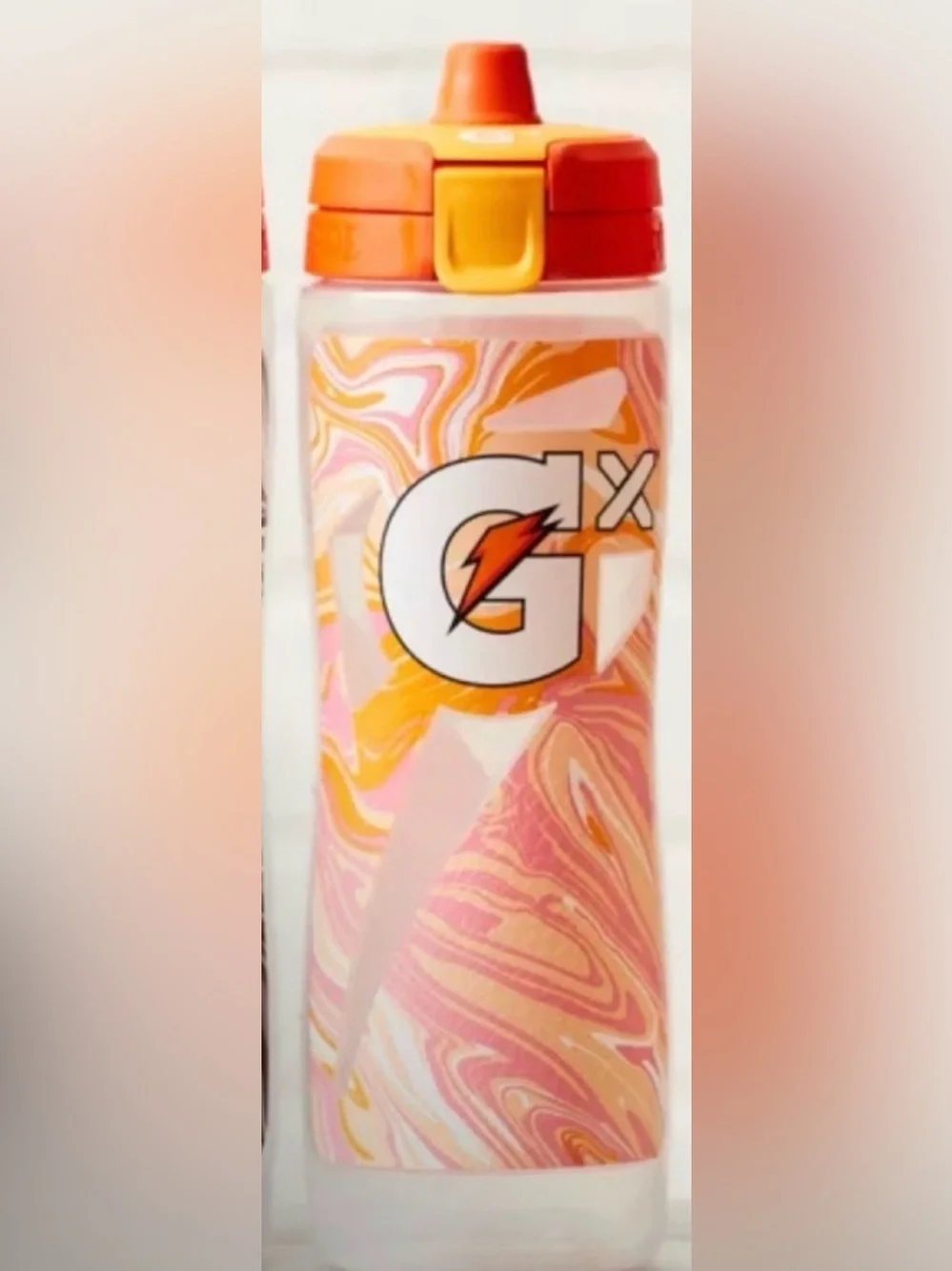 Gatorade GX 30oz Orange Marble Water Bottle Limited Edition Squeeze Bottle Sport